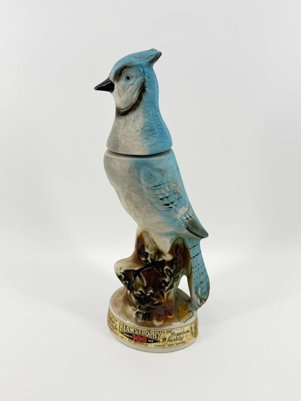 Vintage 1969 EMPTY Jim Beam Blue Jay Bird Decanter